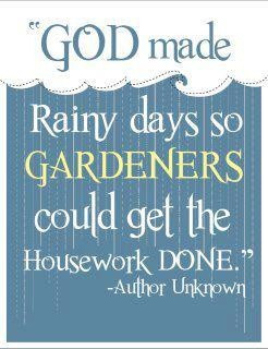 God made rainy days so you could get the housework done