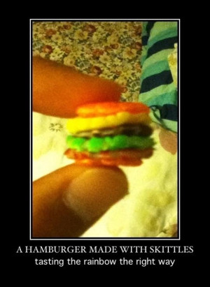 Vh Funny Hamburger made with Skittles Demotivational Poster