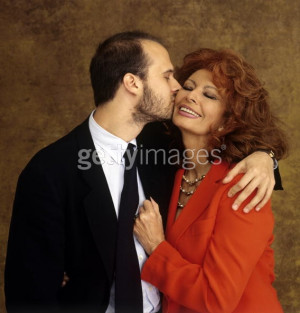 Sophia Loren and youngest son Edoardo Ponti pose for a photo on May 30 ...