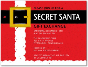 Here is a classic Secret Santa invitation to get your guests ready and ...