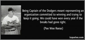 Being Captain of the Dodgers meant representing an organization ...