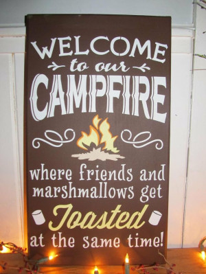 Welcome+to+our+campfire+wooden+sign+by+DandLSigns1+on+Etsy,+$28.99