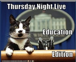 Thursday Night Live Education Edition Cat Graphic