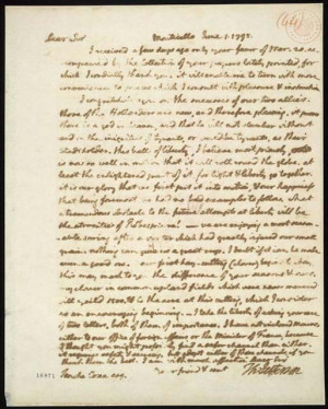 Thomas Jefferson to Tench Coxe. June 1, 1795. Manuscript letter ...