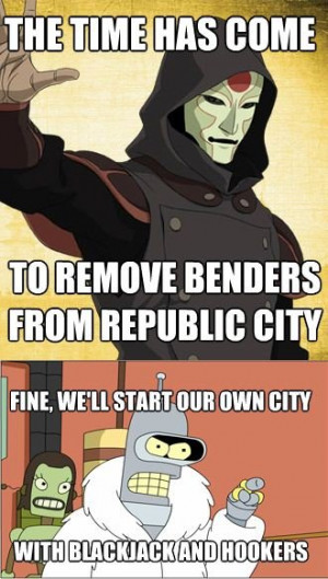 avatar the last airbender futurama bender legend of korra amon