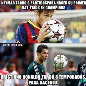 Neymar vs Cristiano Ronaldo en su primer hat trick