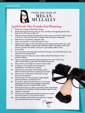 love Megan Mullally's Instyle column!