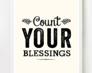 Count Your Blessings - 8x10 inches on A4. Inspiring Spiritual quote ...