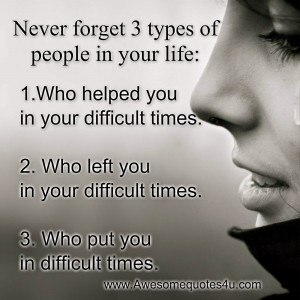 Never forget 3 types of people in your life