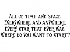 All Of Time And Space Wall Quote - Doctor Who Geeky Wall Art. $22.00 ...