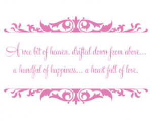 of Heaven - Baby Nursery Vinyl Wall Decal Quote Lettering - Baby Girl ...