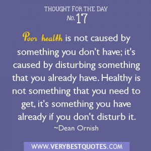 Thought for the day – poor health, healthy quotes