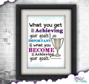 Achieving Goals Quote by Henry David Thoreau by PixelMunky on Etsy, $5 ...