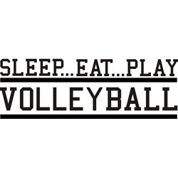 Decorative 'Sleep Eat Play Volleyball' Vinyl Wall Art Quote