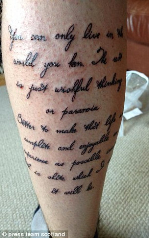 ... Trainspotting quotes and Ewan McGregor character Renton on his leg