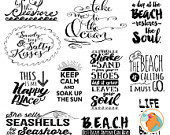 Beach Typography Word Art, Summer Inspirational Quote, Digital ...