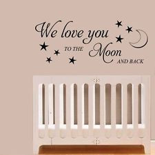 Love you to the moon WALL ART STICKER DECAL QUOTE Nursery