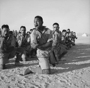 ... Maori Battalion performs a haka in North Africa during World War II