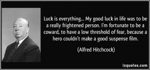 ... because a hero couldn't make a good suspense film. - Alfred Hitchcock