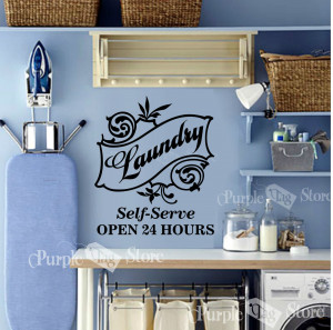Laundry Room Self Serve Vinyl Wall Art Home Decoration Quote Decal ...