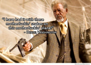 ... ’ snakes on this motherfuckin’ plane! – Denzel Washington