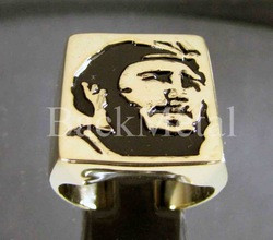 ONE FINGER BRONZE RING FIDEL CASTRO CUBA HIGH POLISHED HAND FINISHED