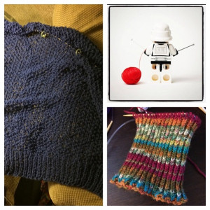 Current #workinprogress #knitting projects. Condo sweater, and 3DS ...