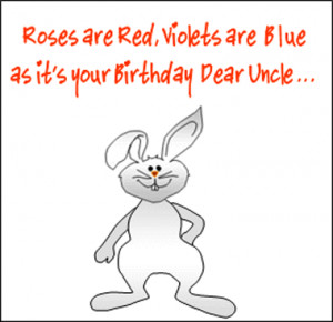 birthday card uncle bunny funny verse Funny Birthday Verses