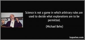 Science is not a game in which arbitrary rules are used to decide what ...