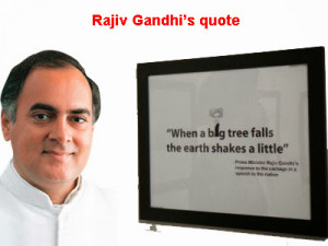 Rajiv Gandhi's comment on genocide and mass killing