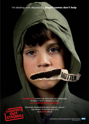 Anti-stigma about mental illness campaign poster