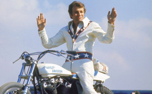 Evel Knievel, American daredevil of the 70's