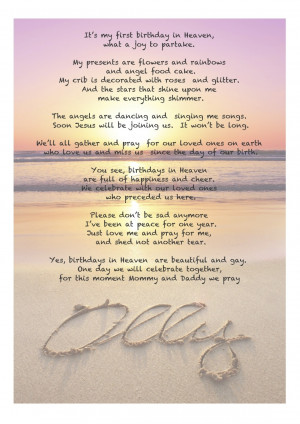 ... took the time to find this beautiful first Birthday in heaven poem