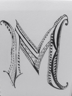 Letter M Zentangle Patterns