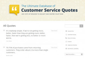 Instead, we opted to create the Customer Service Quotes Database ...