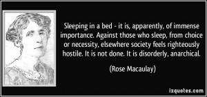 - it is, apparently, of immense importance. Against those who sleep ...