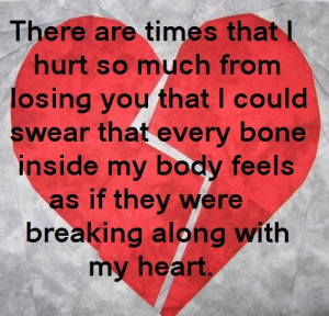 Inspirational quote broken heart quotes Heart Ache Sadness Depression ...