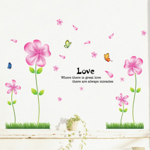 5set/lot Wholesale Love Quotes With Beautiful Flowers Transparent PVC ...