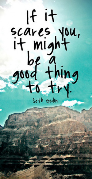 If it scares you, it might be a good thing to try” – Seth Godin