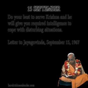 ... quotes of Srila Prabhupada, which he spock in the month of September