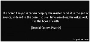 ... all time inscribing the naked rock; it is the book of earth. - Donald