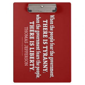 Thomas Jefferson Quote on Liberty and Tyranny Clipboards