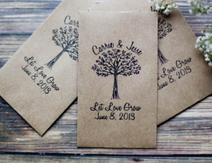 ... customized with your names and wedding date with a let love grow quote