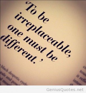 One of my favorite words – Irreplaceable quote
