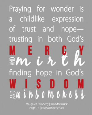 of trust and hope-- trusting in both God's mercy and mirth, finding ...