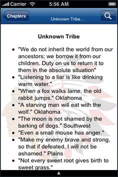 Native Sayings About Life | Native American Proverbs App for iPad ...