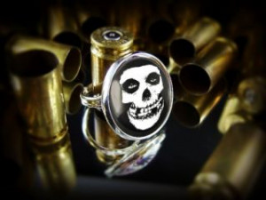 Misfits Glenn Danzig Crimson Skull Horror Punk Goth Silver Adjustable