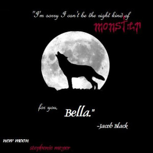 quote jacob black new moon wolf silhouette Image