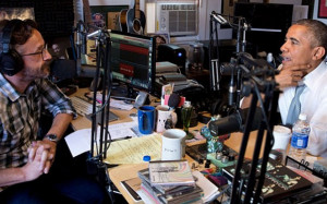 Marc Maron in his garage with Barack Obama Photo: Marc Maron/Instagram