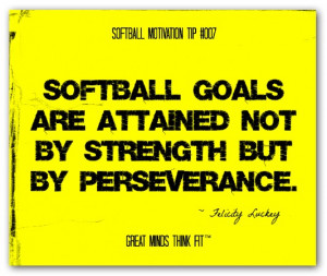 Inspirational Quotes About Softball Softball motivational poster